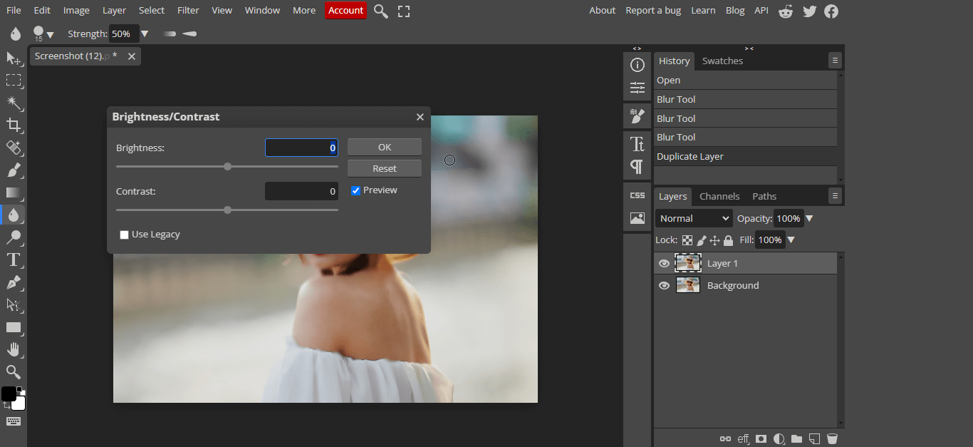 How to Unblur an Image in Photopea